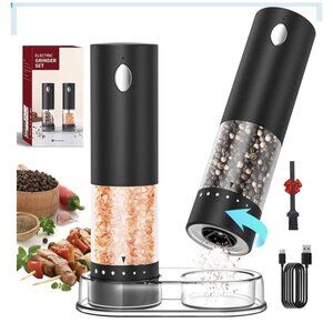 Electric Salt & Pepper Grinder Set Rechargeable Salt and Pepper Mills W 6 Level